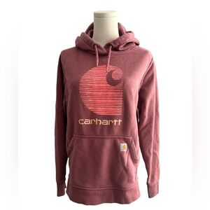 Carhartt Women’s Logo Hoodie Sweatshirt | Size Medium | Pink | EUC